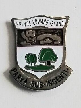 4/$20 Vintage P.E.I. Parva Sub Ingenti Brass/Enamel Collector's Pin!!